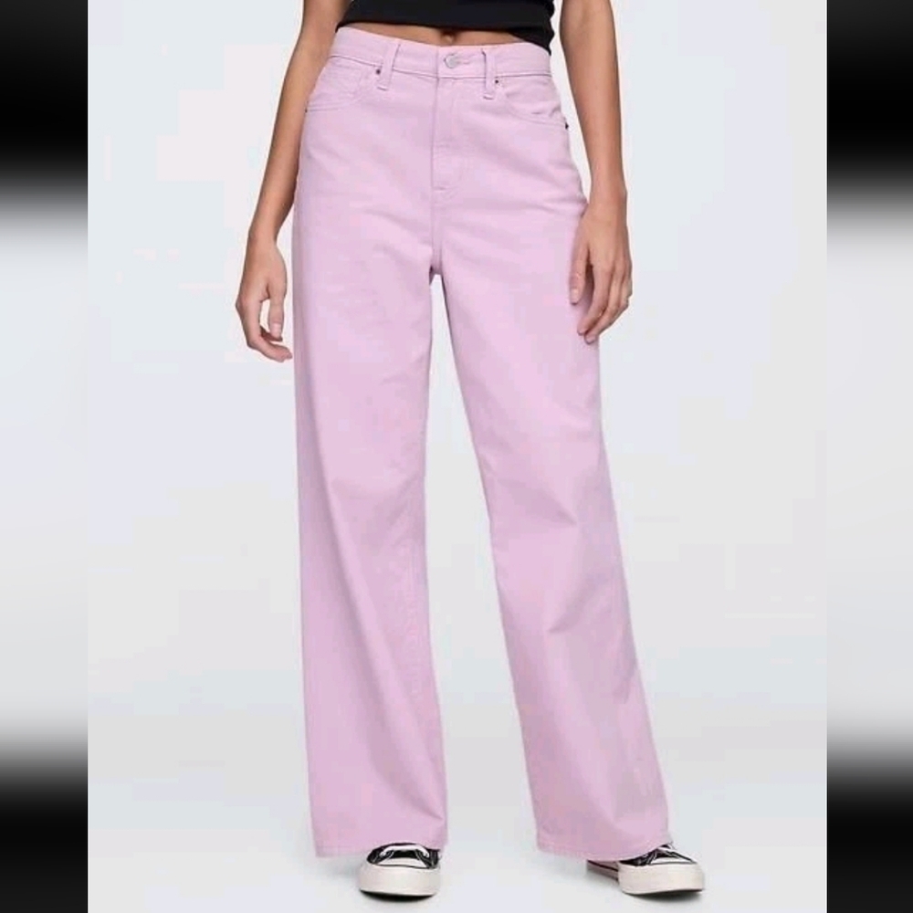 NWT! GAP Factory, High Rise Wide-Leg Jeans, Purple Orchid, 6/28R, MSRP $69.99 - Picture 2 of 5